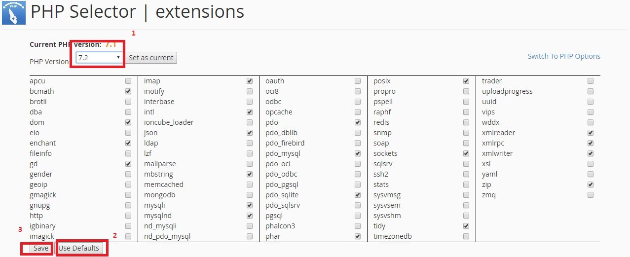memilih versi php pada cpanel 2